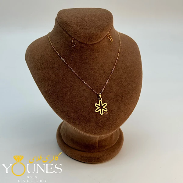 آویز گل شش پر طلا لیزری